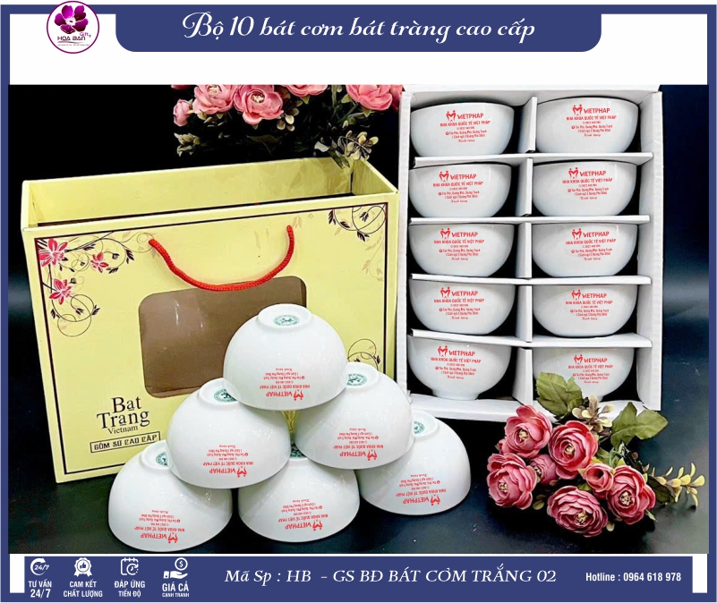 Bộ 10 bát cơm trắng