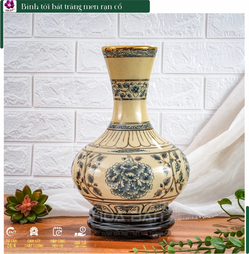 Bình tỏi men rạn cổ