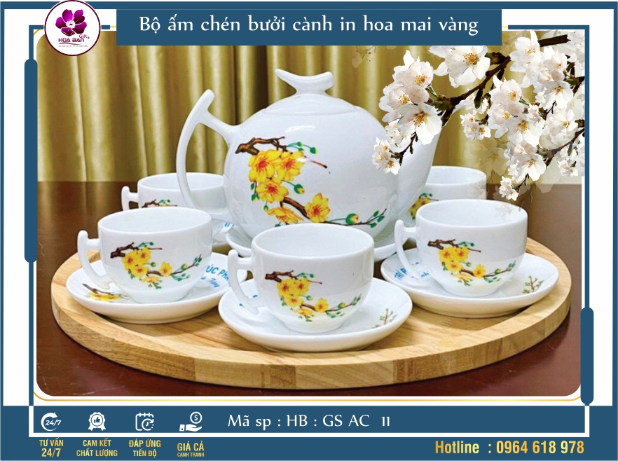 Bộ ÂC Bười cành Hoa mai