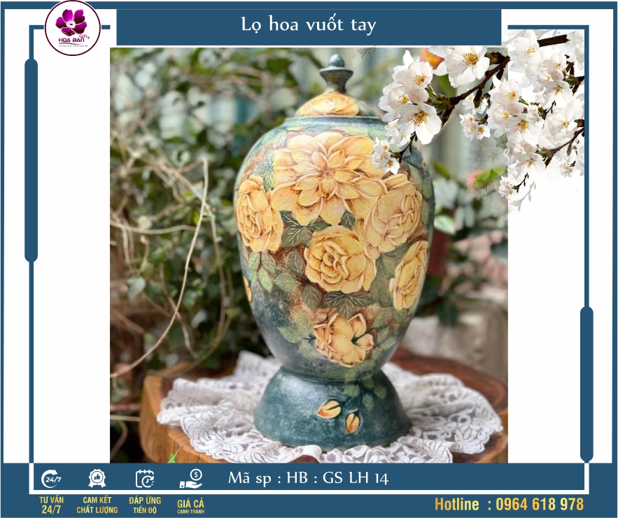Lọ hoa vuốt tay