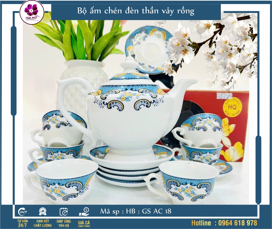 Bộ ấm chén đèn thần vảy rồng