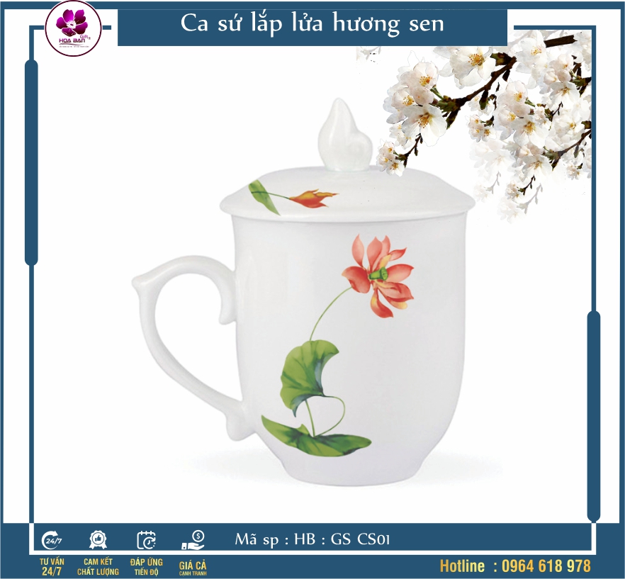 Ca sứ lắp lửa hoa đào