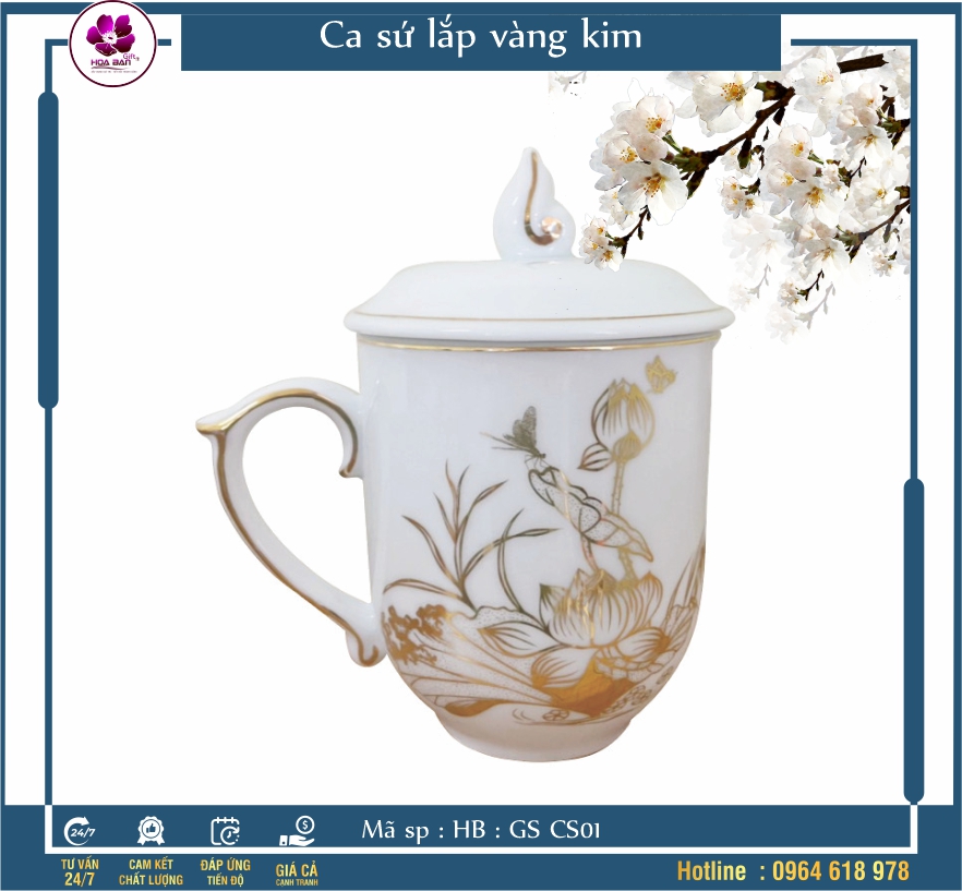 Ca sứ lắp lửa hoa đào